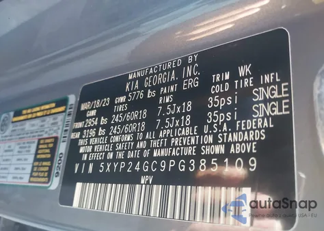 2023 Kia Telluride Lx из США, поврежденный, VIN 5XYP24GC9PG385109